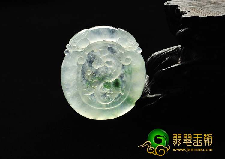 冰玻种飘花缅甸翡翠A货望子成龙挂件