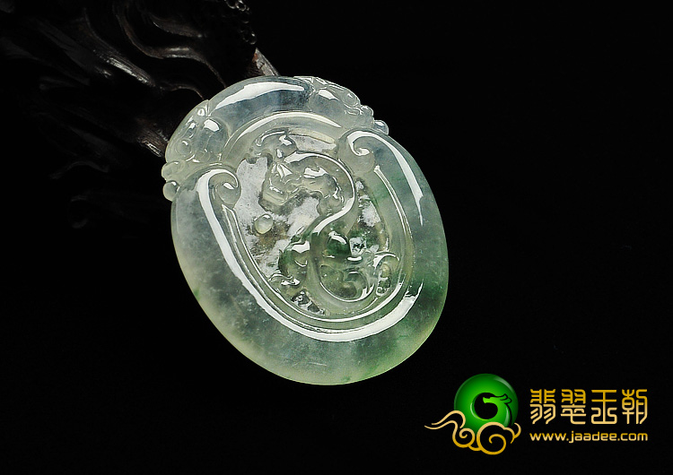 冰玻种飘花缅甸翡翠A货望子成龙挂件