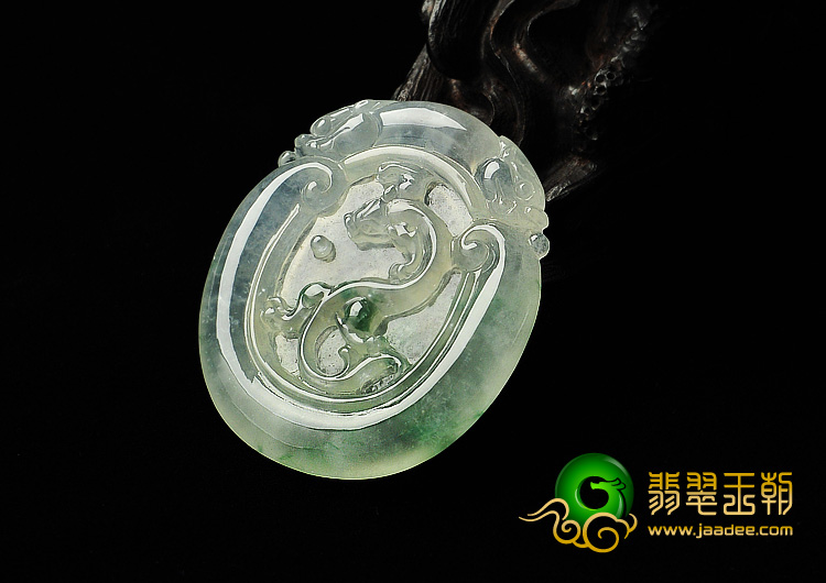 冰玻种飘花缅甸翡翠A货望子成龙挂件