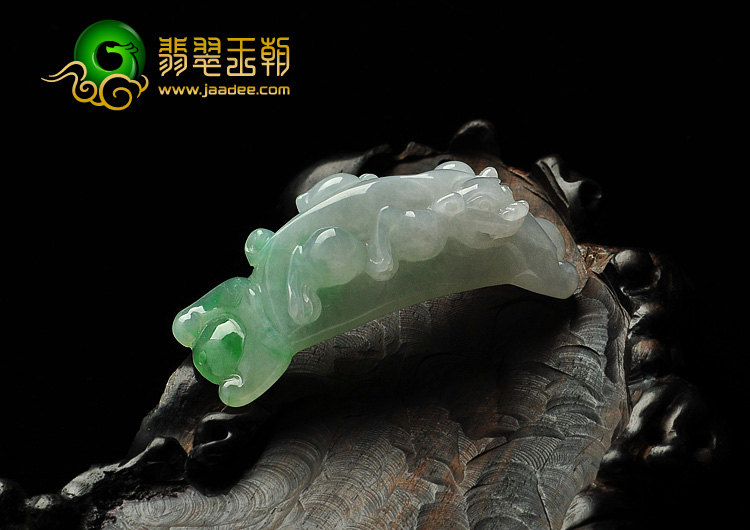 糯冰种飘花缅甸翡翠A货貔貅手环片