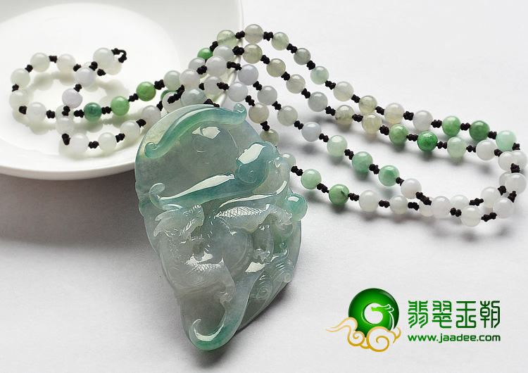 冰种飘花缅甸翡翠A货望子成龙挂件