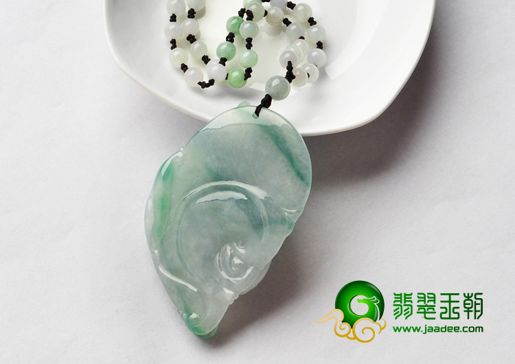 冰种飘花缅甸翡翠A货望子成龙挂件