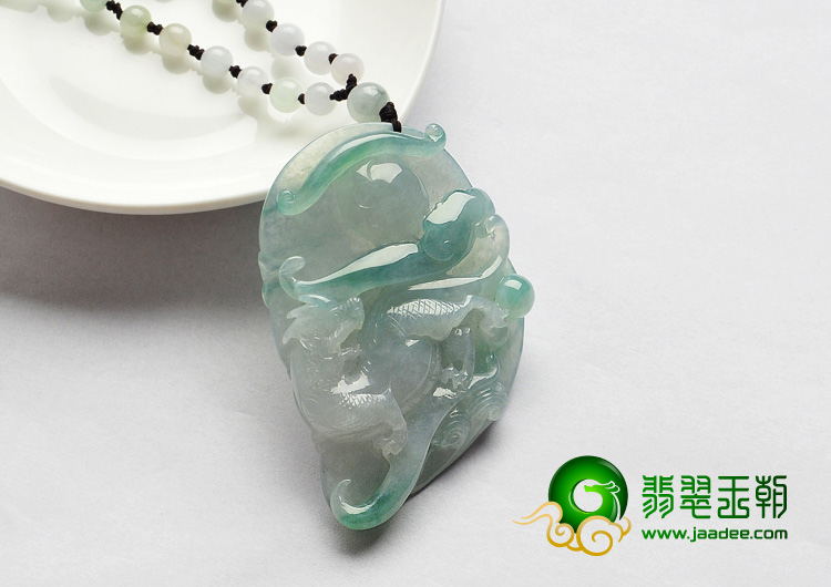 冰种飘花缅甸翡翠A货望子成龙挂件
