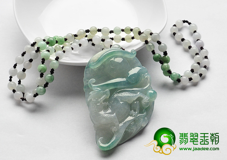 冰种飘花缅甸翡翠A货望子成龙挂件