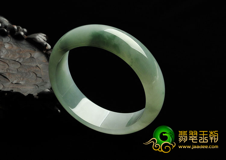 糯冰种飘花缅甸翡翠A货手镯（59.1mm）