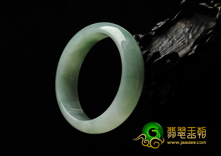 糯冰种飘花缅甸翡翠A货手镯（59.1mm）
