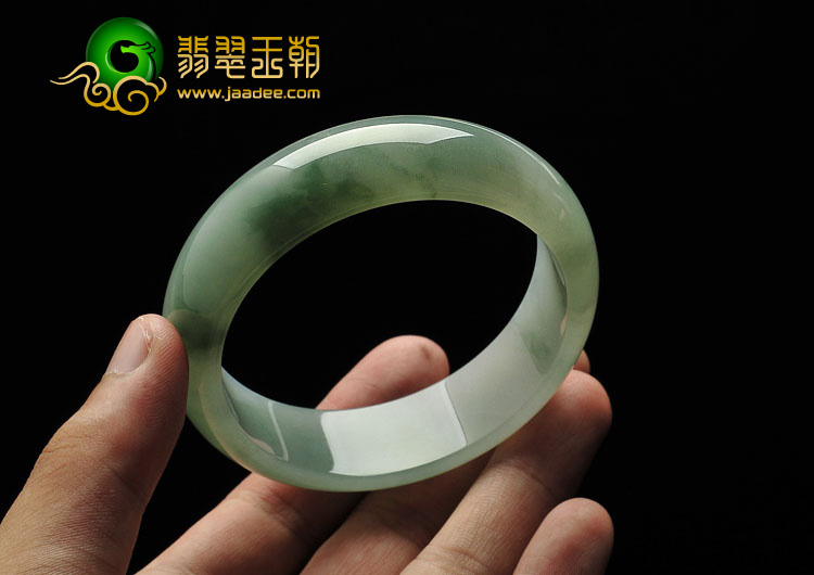 糯冰种飘花缅甸翡翠A货手镯（59.1mm）
