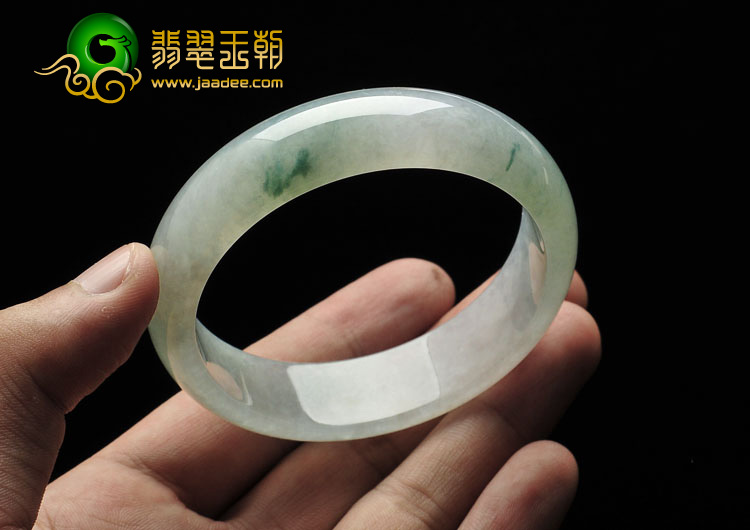 feicui糯冰种飘花缅甸翡翠A货手镯（57.2mm）