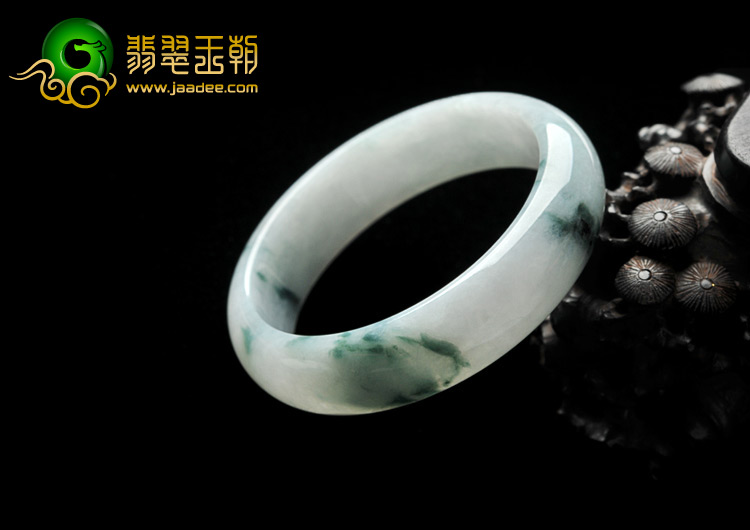 糯冰种飘花缅甸翡翠A货手镯（58.3mm）
