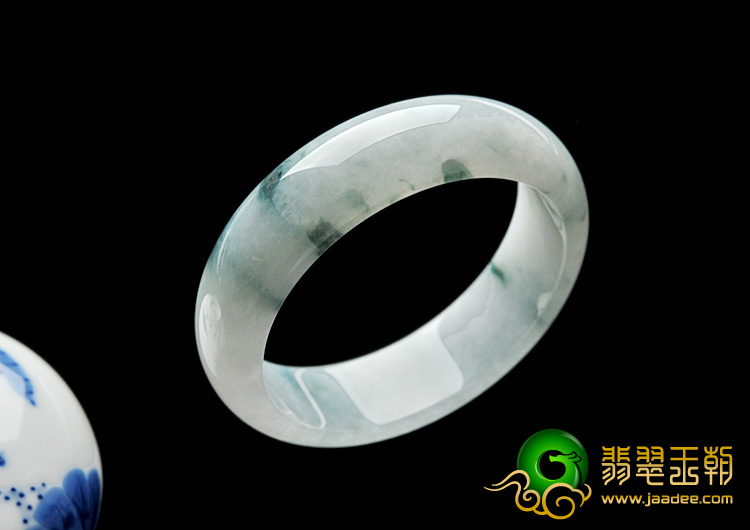 糯冰种飘花缅甸翡翠A货手镯（58.3mm）