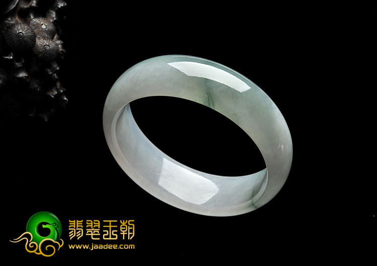 糯冰种淡紫罗兰飘花缅甸翡翠A货手镯（57.3mm）