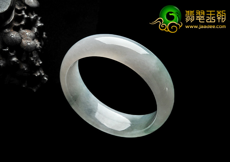 糯冰种淡紫罗兰飘花缅甸翡翠A货手镯（57.3mm）