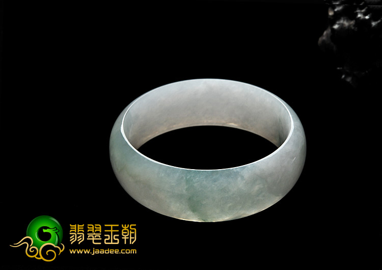 糯冰种淡紫罗兰飘花缅甸翡翠A货手镯（57.3mm）