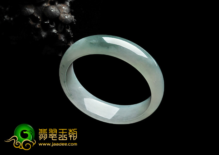 糯冰种飘花缅甸翡翠A货手镯（55.5mm）