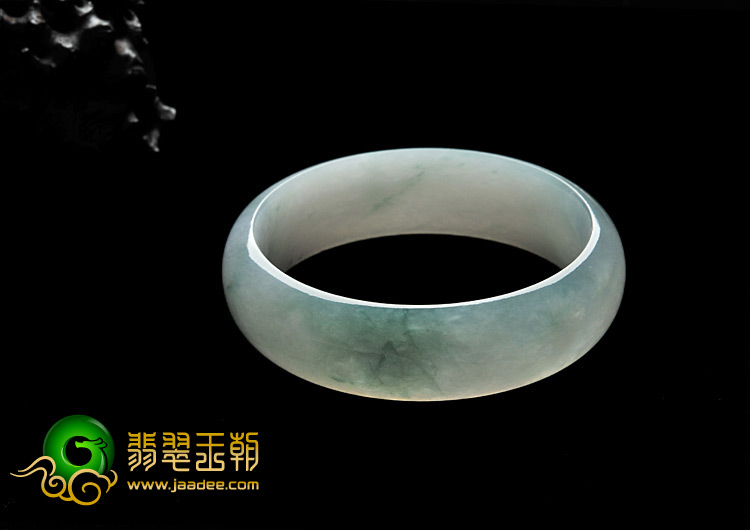 糯冰种飘花缅甸翡翠A货手镯（55.5mm）