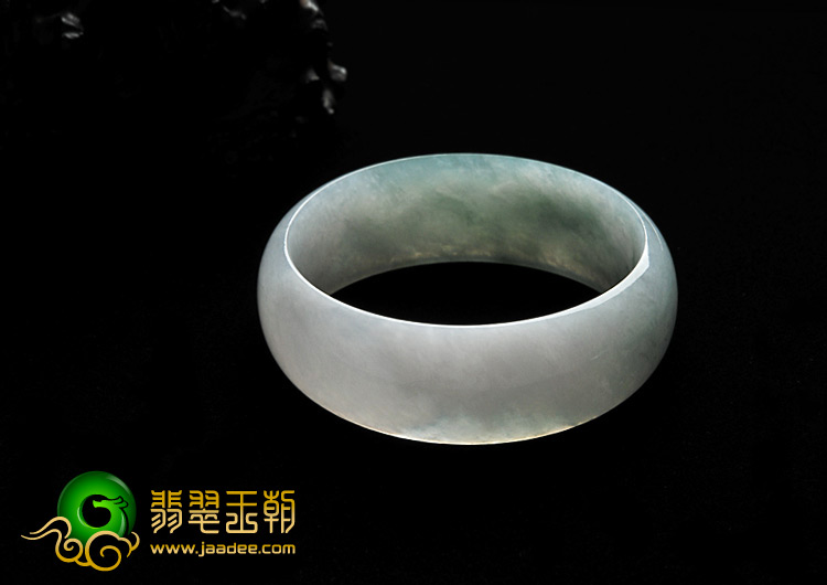 糯冰种飘花缅甸翡翠A货手镯（55.5mm）