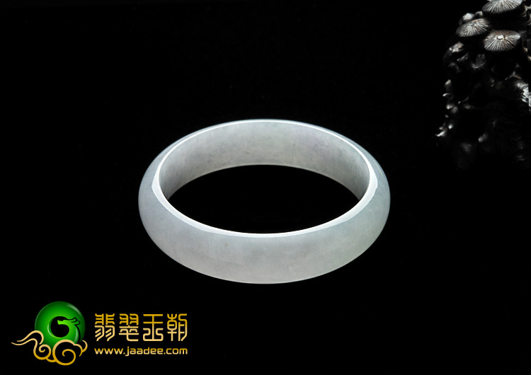 糯冰种淡紫罗兰缅甸翡翠A货手镯（55.9mm）