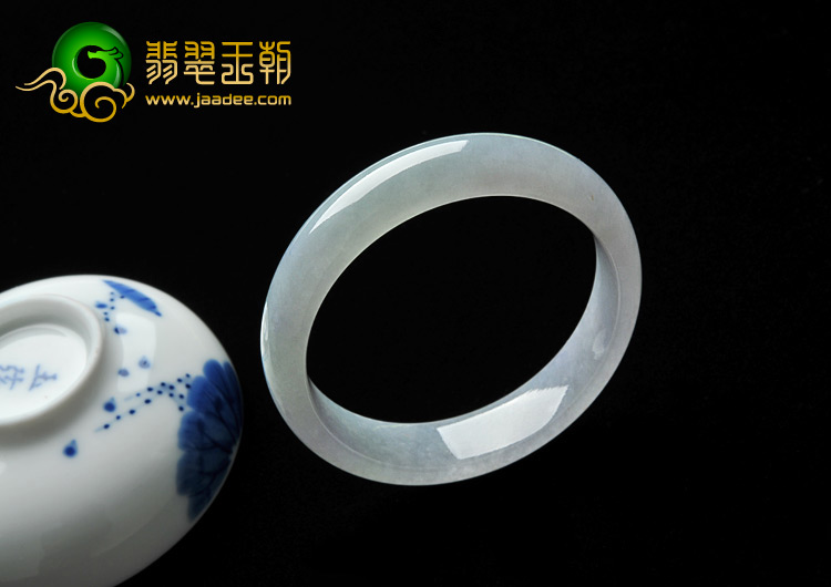 糯冰种淡紫罗兰缅甸翡翠A货手镯（55.9mm）