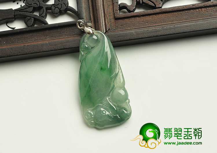 feicui冰种飘花缅甸翡翠A货望子成龙挂件