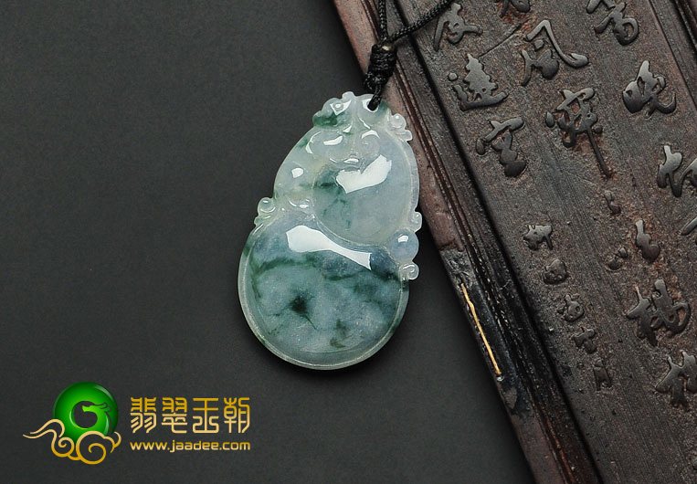 糯冰种飘花缅甸翡翠A货福禄寿挂件