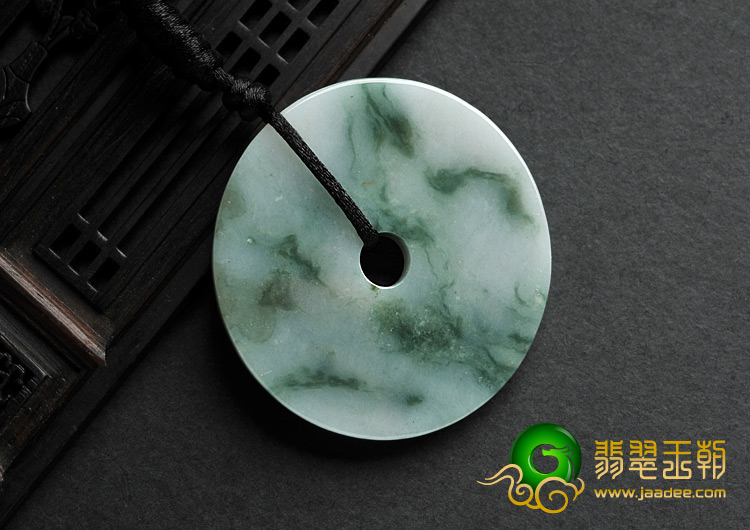 糯冰种飘花缅甸翡翠A货平安扣挂件