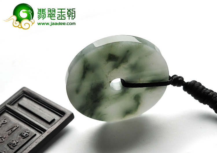 糯冰种飘花缅甸翡翠A货平安扣挂件