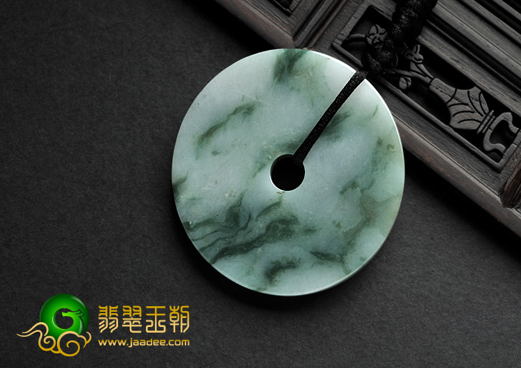 糯冰种飘花缅甸翡翠A货平安扣挂件