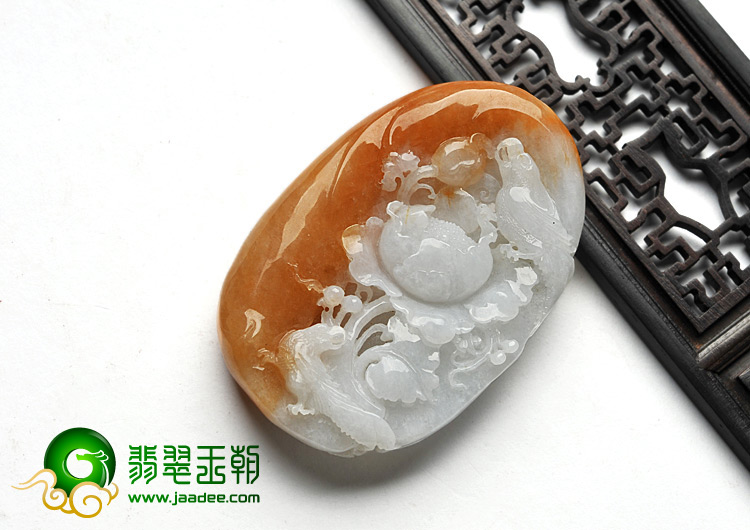 糯冰种黄翡缅甸翡翠A货两厢情愿挂件