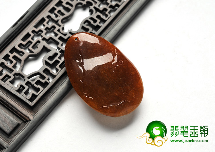 糯冰种红翡缅甸翡翠A货鸳鸯戏水挂件