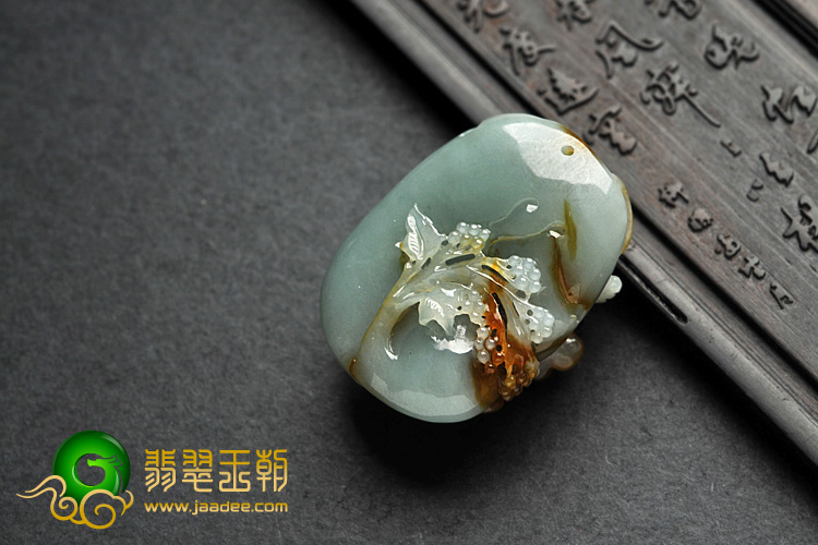 糯冰种黄翡缅甸翡翠A货喜上眉梢挂件