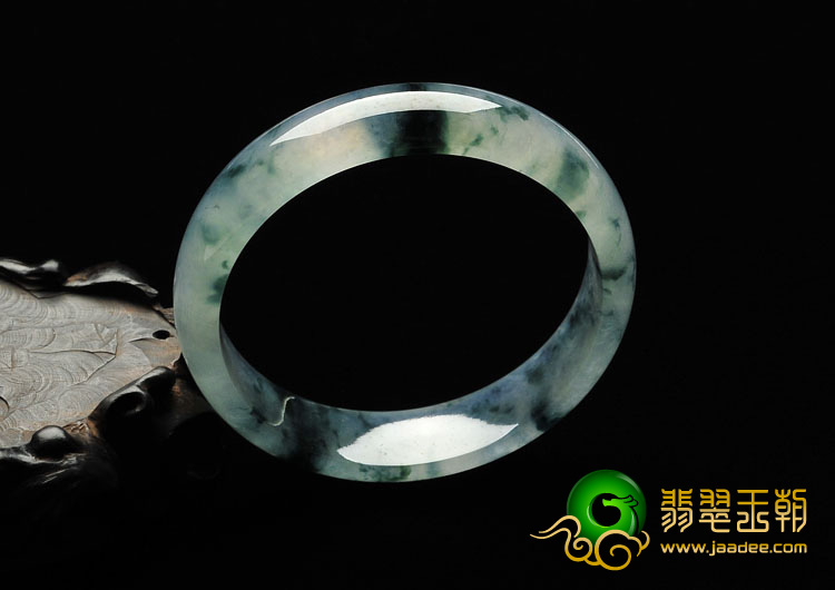 冰种淡紫罗兰飘花缅甸翡翠A货手镯（59.4mm）