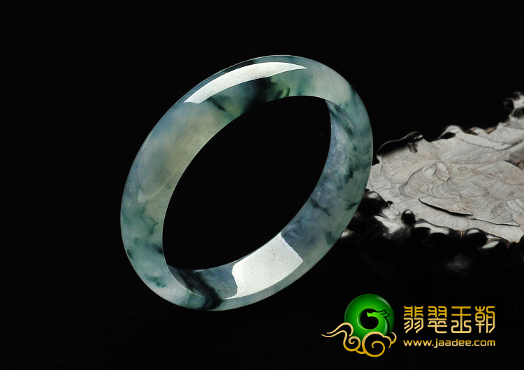 冰种淡紫罗兰飘花缅甸翡翠A货手镯（59.4mm）