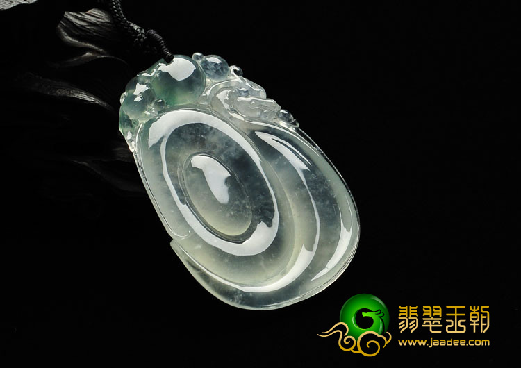 玻璃种飘花缅甸翡翠A货龙行如意挂件