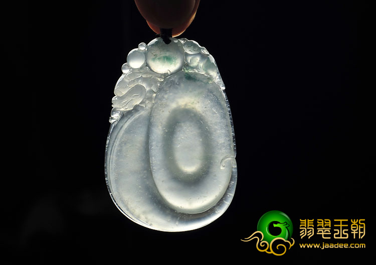 玻璃种飘花缅甸翡翠A货龙行如意挂件