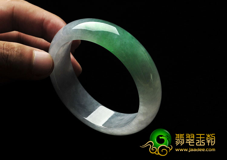 糯冰种春带彩缅甸翡翠A货手镯（59.4mm）