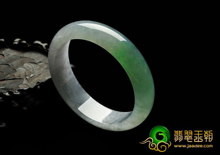 冰种春带彩缅甸翡翠A货手镯（58.4mm）