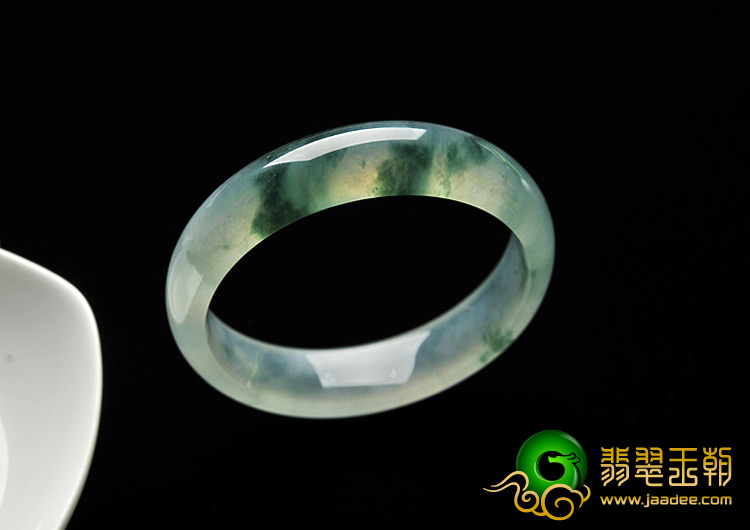 冰种飘花缅甸翡翠A货手镯（57.8mm）
