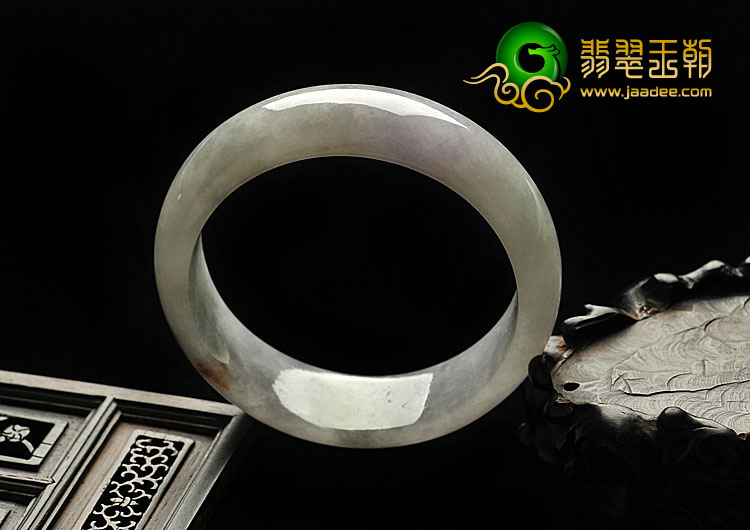 糯冰种紫罗兰飘花缅甸翡翠A货手镯（57.5mm）