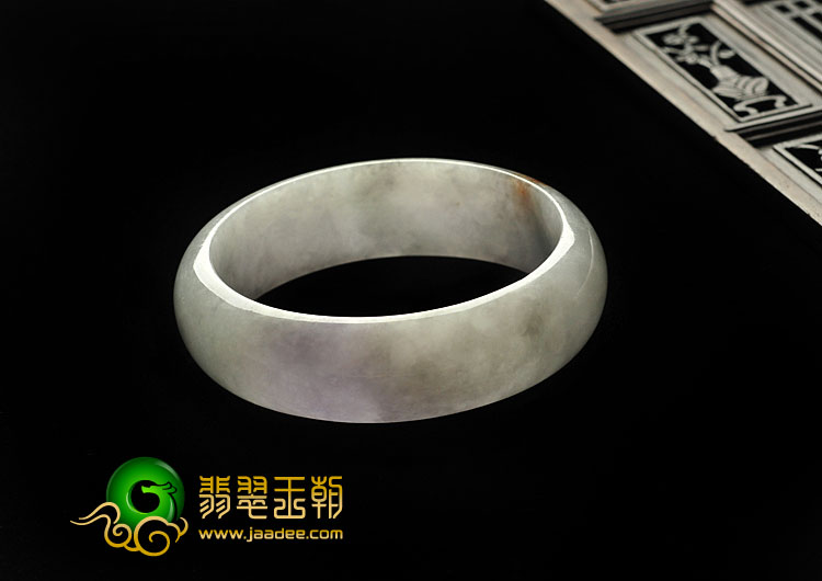 糯冰种紫罗兰飘花缅甸翡翠A货手镯（57.5mm）