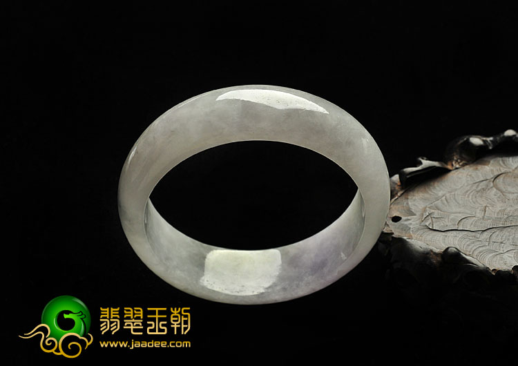 糯冰种紫罗兰飘花缅甸翡翠A货手镯（57.5mm）