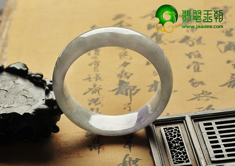 糯冰种紫罗兰飘花缅甸翡翠A货手镯（57.5mm）