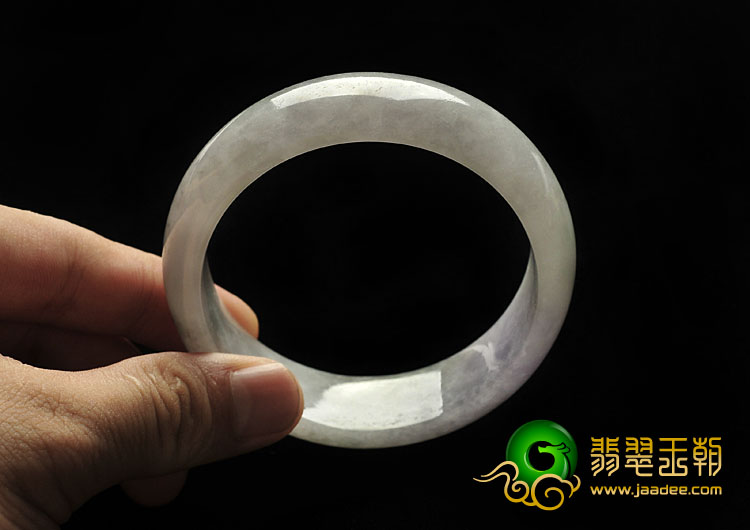 糯冰种紫罗兰飘花缅甸翡翠A货手镯（57.5mm）