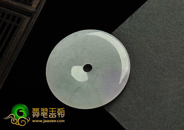 糯冰种春带彩缅甸翡翠A货平安扣挂件