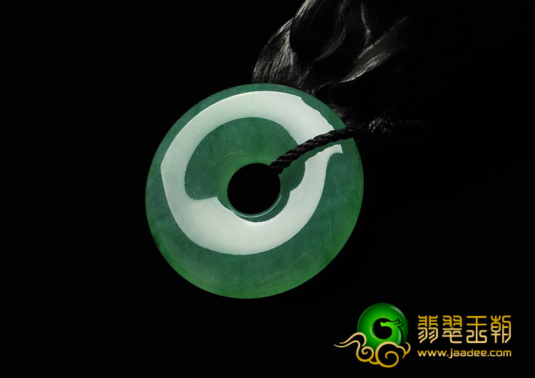 冰种翠色缅甸翡翠A货平安扣挂件