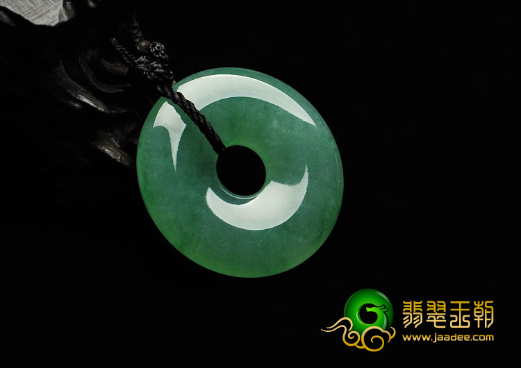 冰种翠色缅甸翡翠A货平安扣挂件