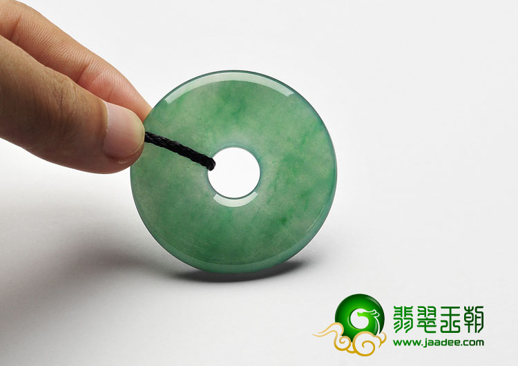 冰种翠色缅甸翡翠A货平安扣挂件
