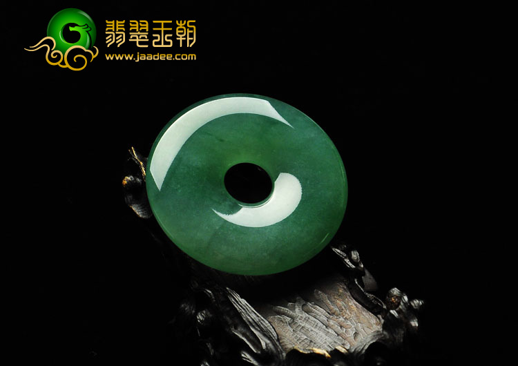 冰种翠色缅甸翡翠A货平安扣挂件