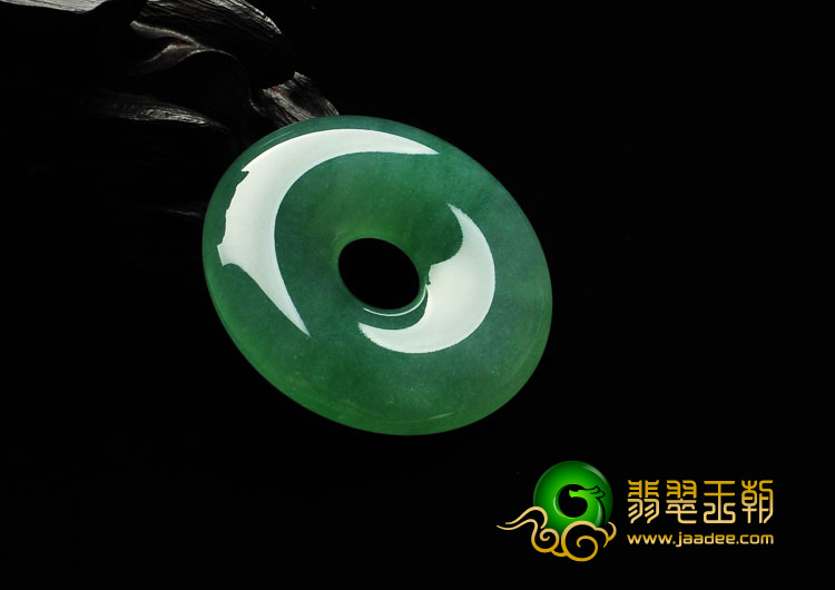 冰种翠色缅甸翡翠A货平安扣挂件