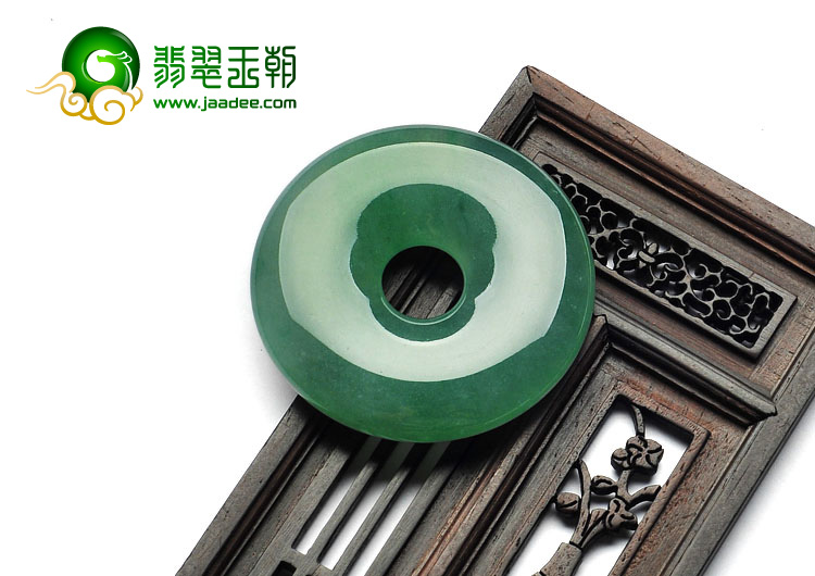 冰种翠色缅甸翡翠A货平安扣挂件