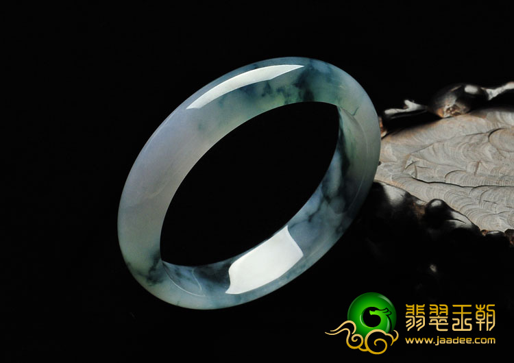 冰种紫罗兰飘花缅甸翡翠A货手镯（54mm）